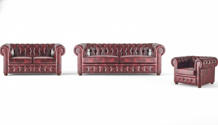 Istuinkalusteet Bordeaux 3-paikkainen 2-paikkainen nojatuoli Chesterfield Classic Furniture