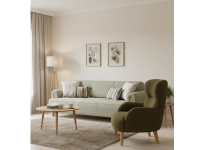 Wohnzimmer set Schlafsofa 2-Sitzer Sessel modern weich bequem