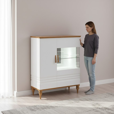 Moderni Vitriinikaappi Olohuone Korkeakaappi Hotelli Vitriinit Aspen AS-W12