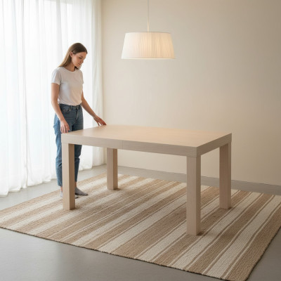 Pöytä Ruokapöytä Puupöytä XXL Kokoustyöpöytä 90 x 160 cm Laajennettava 160x210 cm