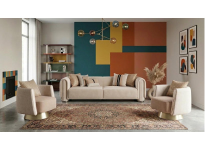 Ylellinen suunnittelijan verhoiltu sohva 3+2+1 Chesterfield