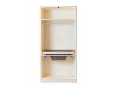 2turiger Kleiderschrank mit Kleiderstange Beige Moderner Stil Elegant