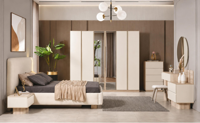 Schminktisch Spiegel praktisch schön geräumig beige modern neu