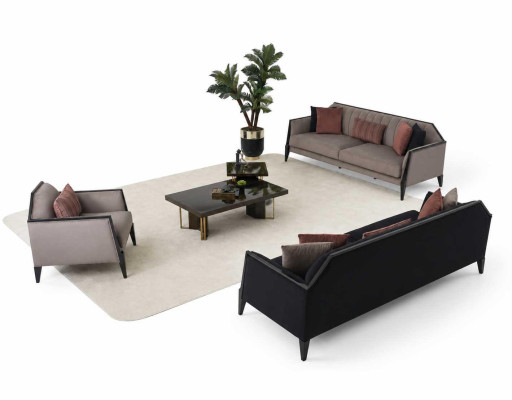 Wohnzimmer Set 3+3+1 Sitzer Luxusmöbel Couchtisch Komfortabel Sofagarnitur