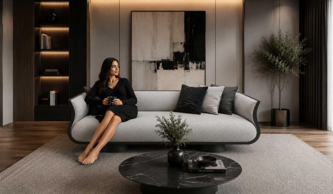 Wohnzimmer Grau Sofa 3 Sitzer Luxuriöses Polstersofa Modern Dreisitzer Couch