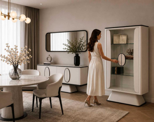 Vitrinenschrank Vitrine Schrankvitrine Esszimmer Glasdisplay Objektschrank