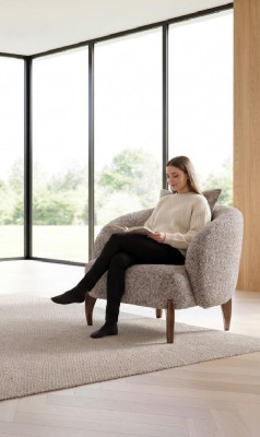 Sessel Modern Grau Elegant Polstersessel Cocktailsessel Design Sessel