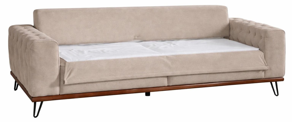 Beige-braunes Wohnzimmer-Set 3+3-Sitzer-Sofas Sessel Wohnzimmermöbel