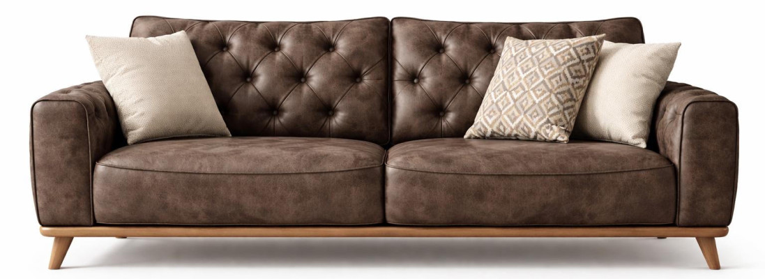 Beige-braunes Wohnzimmer-Set 3+3-Sitzer-Sofas Sessel Wohnzimmermöbel