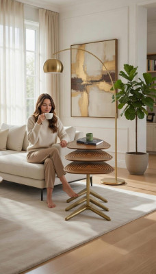 Wohnzimmer Couchtische Holz Beistelltisch Holz Luxus Komfort Stilvoll