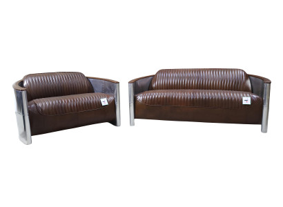 Braun Polstersohva Tuoli Olohuone Chesterfield Muotoilu Nahka
