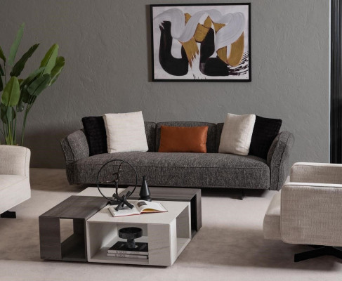 Yöpöytä peilillä Beige Kulta Makuuhuone Huonekalut Puu