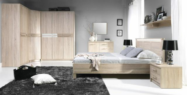 Kompletti sänky vaatekaappi makuuhuone setti kaappi sänky lipasto - Cremona 3